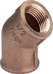 Отвод Viega Rp 1/2 , бронза, модель 3120 внутренняя резьба, 45 градусов