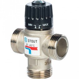 Клапан смесительный Stout термостатический для систем отопления и ГВС. 1 НР 20-43С KV 1,6 м3/ч, SVM-0020-164325