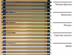 Решетки конвектора КЗТО Бриз Nova, цвет - латунь 260 мм, шаг 12 мм