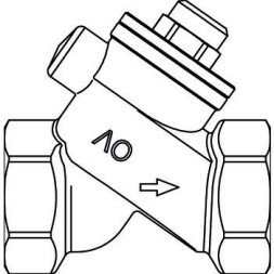 Обратный клапан с косой врезкой Oventrop DN 32, 1 1/4 дюйма, для отопления/ГВС/ХВС