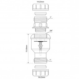 Клапан обратный вертикальный McAlpine 19-23 мм компрес., прозрачный TUN5-CL