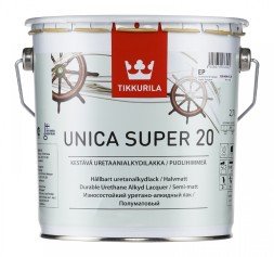 Лак Tikkurila UNICA SUPER 20 алкидно уретановый универсальный, износостойкий, полуматовый (0,9л)