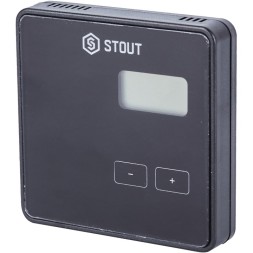 Комнатный терморегулятор Stout R-9b, проводной, черный (STE-0101-009002)