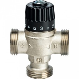 Клапан смесительный Stout термостатический для систем отопления и ГВС 1  НР 30-65С KV 1,8, центральное смешивание, SVM-0