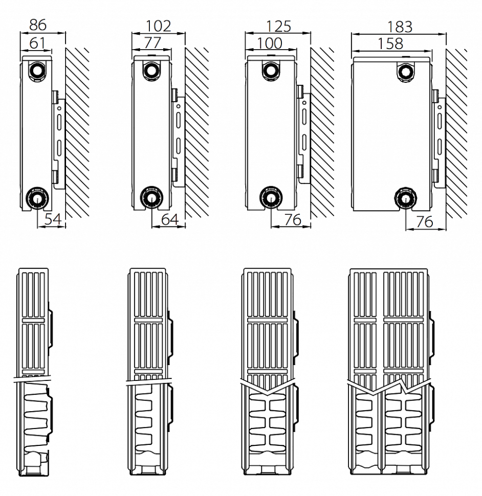 Купить Стальной панельный радиатор отопления с боковым подключением Stelrad  Compact 21 06 12 в СПб по низкой цене в магазине 