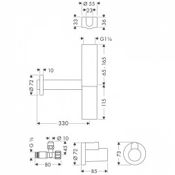 Сифон с угловым вентилем Hansgrohe Flowstar 52120000