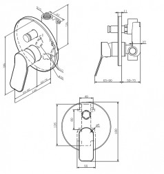 Встраиваемый смеситель AM.PM X-Joy Хром F85A45000