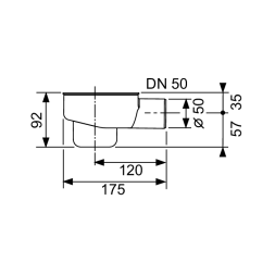 Сифон TECE TECEdrainline стандартный, DN50, боковой