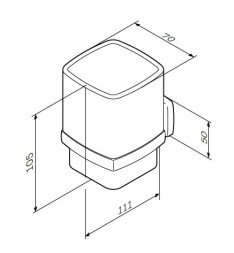 Стакан AM.PM Gem стеклянный с держателем A9034300