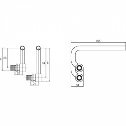 SL-компл. двух Левых концевых C-обр. трубок с гильзами Rehau 16-12x1.0 для подкл. радиаторов