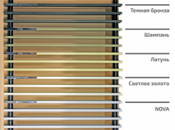 Решетки конвектора КЗТО Бриз Nova, цвет - темная бронза 240 мм, шаг 12 мм