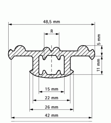 Резиновый профиль Walraven BIS RapidStrut, 30 м
